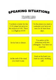 English Worksheet: Speaking situations 1/2