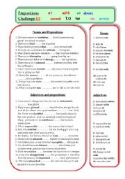 English Worksheet: Prepositions Challenge III: Check yourself