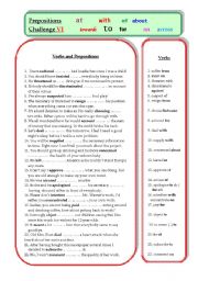 English Worksheet: Prepositions Challenge VI: Check yourself