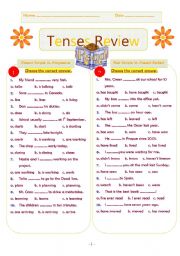 English Worksheet: Tenses Review