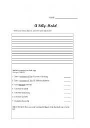 English worksheet: silly model