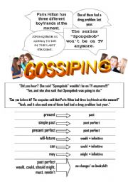 English Worksheet: The joys of gossiping - reported speech