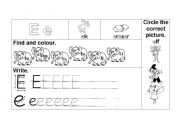 English Worksheet: E e