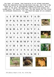 English Worksheet: Australian animals
