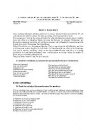 English worksheet: DARENS HOMEOWN