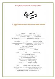 English Worksheet: Teaching Regular and irregular verbs with the help of a SONG 2