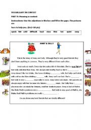 English Worksheet: Adjectives in context