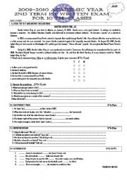 English Worksheet: 2nd tern 1st written exam for 10th grade