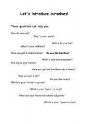 English worksheet: personal information, identity card