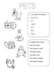 English Worksheet: Pets