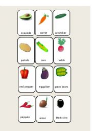 English worksheet: vegetables