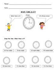 English Worksheet: What time is it?