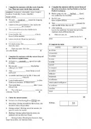 English Worksheet: Word formation, past tenses