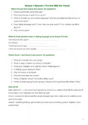 English Worksheet: conditionals with Friends Season 1 Episode 3 the one with the Thumb