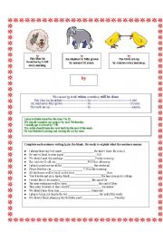 English Worksheet:  by and until