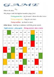 English Worksheet: game : Present Simple versus Present Continuous