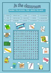 English Worksheet: In the classroom