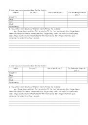 English worksheet: pair activity with an interview of habits