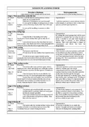 English Worksheet: Lesson plan 