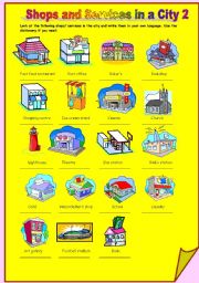 English Worksheet: Shops and Services in a City 2