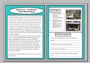 English Worksheet: Bekonscot Model Village - Reading 