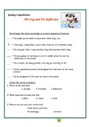 English worksheet: The Dog and His Reflection