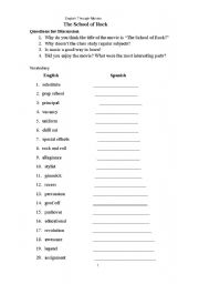 English worksheet: School of Music