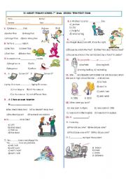 English Worksheet: 7th Grade Exam  (part 1)