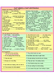 English Worksheet: Past Simple or Past Continuous. Exercises. Part 2.