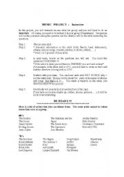 English Worksheet: Interview your favourite artist!!!