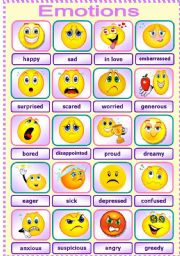 Emotions Pictionary - ESL worksheet by Joeyb1