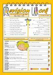 English Worksheet: REVISION WORK