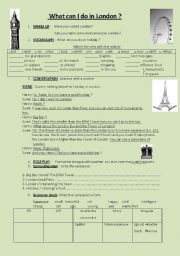 English Worksheet: SPEAKING: What can I do in London?