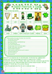 English Worksheet: SANT PATRICKS DAY - Introduction