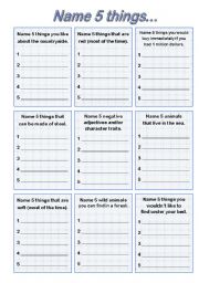 English Worksheet: classroom competition, general vocabulary game, EDITABLE!!