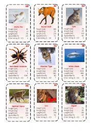 English Worksheet: Top Trump Cards - Predators 1-3