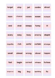 English Worksheet: speaking game on synonyms, asking questions and giving short answers - classroom fun activity