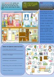 English Worksheet: PARTS OF THE DOLL HOUSE