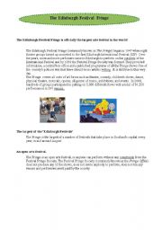 English Worksheet: Scotland : the Fringe arts Festival