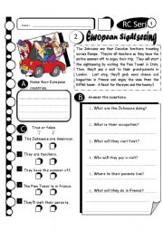 English Worksheet: RC Series Level 1_24 European Sightseeing (Fully Editable + Answer Key)