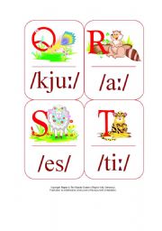 English Worksheet: My Phonetic Animal Alphabet Flash cards 3/7