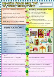 English Worksheet: Adjectival phrases using 