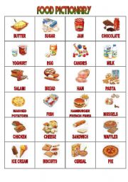 English Worksheet: FOOD PICTIONARY