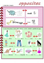 English Worksheet: opposites for young learners.