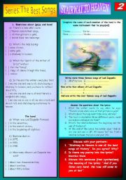 English Worksheet: SATAIRWAY TO HEAVEN - LED ZEPPELIN - PART 02