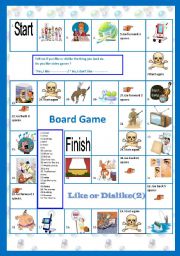 English Worksheet: Like or dislike(part2) :A board Game