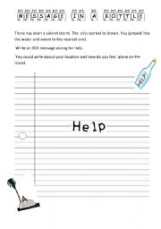 English Worksheet: SOS  MESSAGE