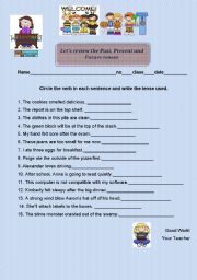 English worksheet: past, present and future revision