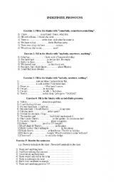 English Worksheet: Indefinite Pronouns