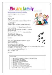 English Worksheet: We are family - Song - Spice Girls 